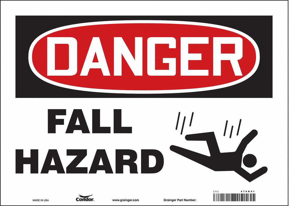 J8678 Safety Sign 10 inx14 in Vinyl