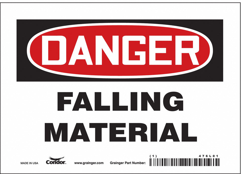 J6926 Safety Sign 5 in x 7 in Vinyl