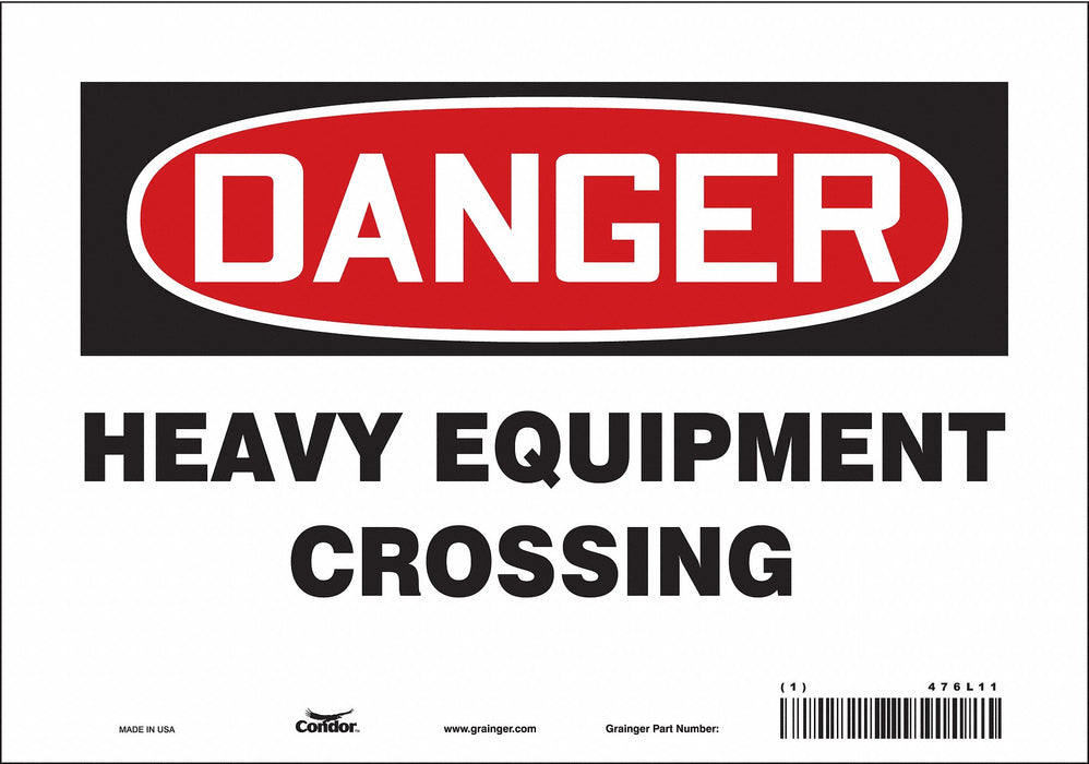 J8679 Safety Sign 7 in x 10 in Vinyl
