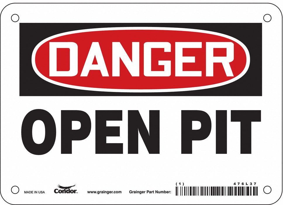 Safety Sign 5 in x 7 in Polyethylene