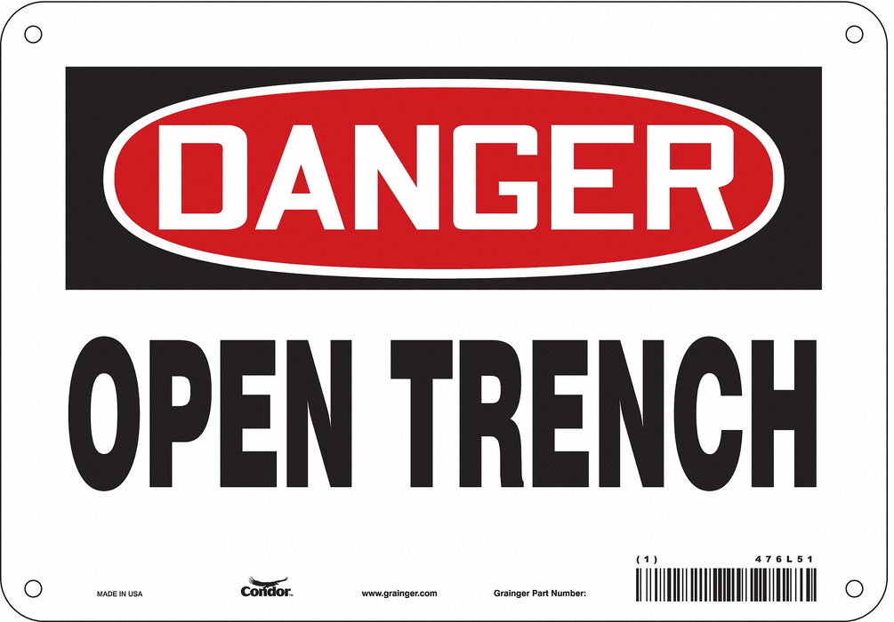 Safety Sign 7 inx10 in Polyethylene