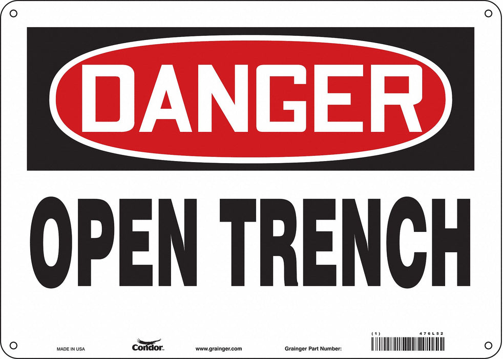 Safety Sign 10 inx14 in Polyethylene