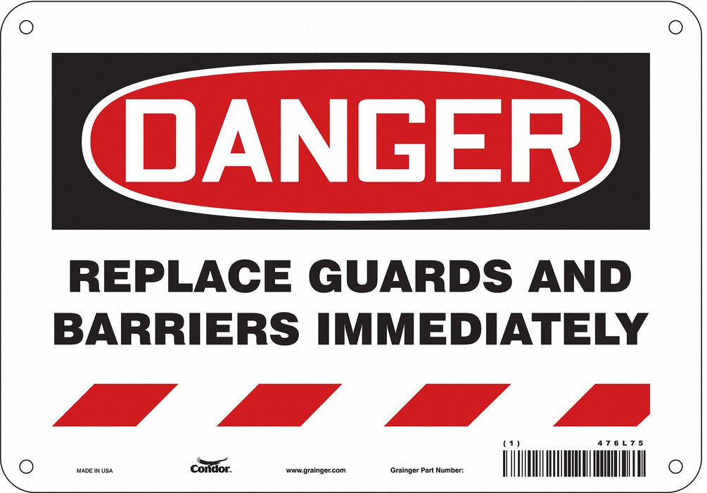 Safety Sign 7 in x 10 in Polyethylene