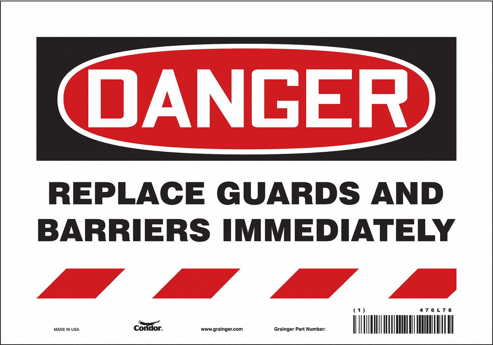 Safety Sign 7 in x 10 in Vinyl