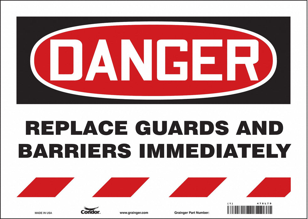 Safety Sign 10 in x 14 in Vinyl