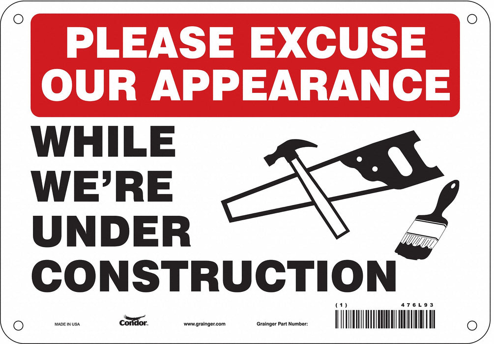 Safety Sign 7 in x 10 in Aluminum
