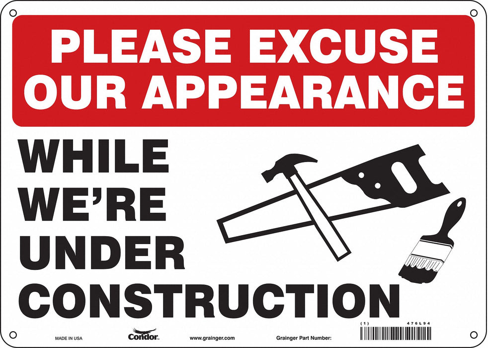 Safety Sign 10 inx14 in Aluminum