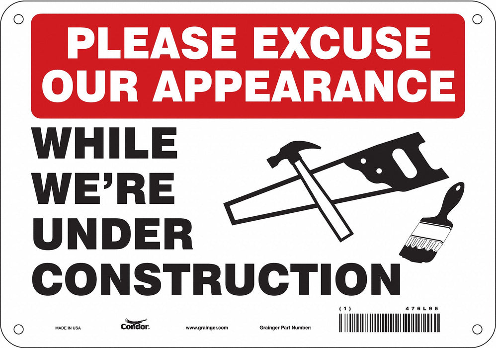 Safety Sign 7 inx10 in Polyethylene
