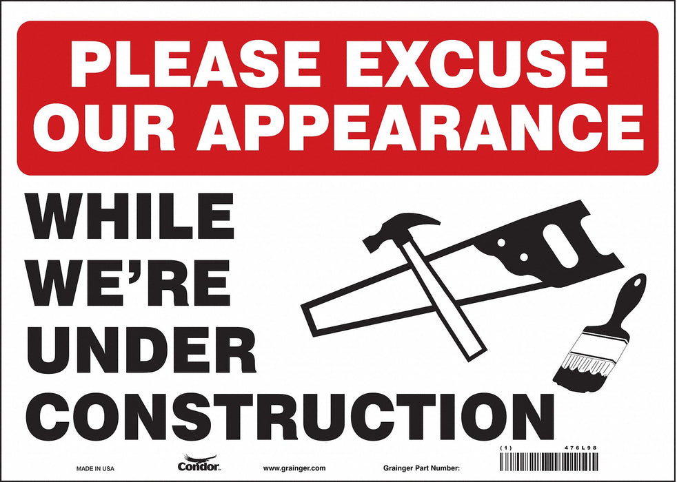 Safety Sign 10 inx14 in Vinyl