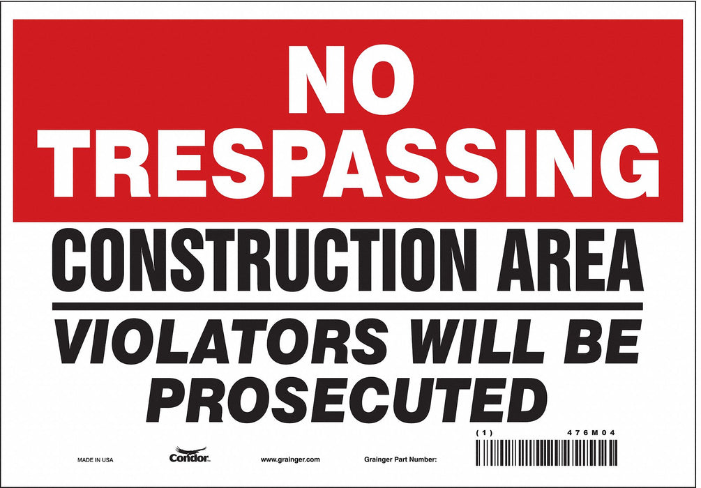 Safety Sign 7 in x 10 in Vinyl