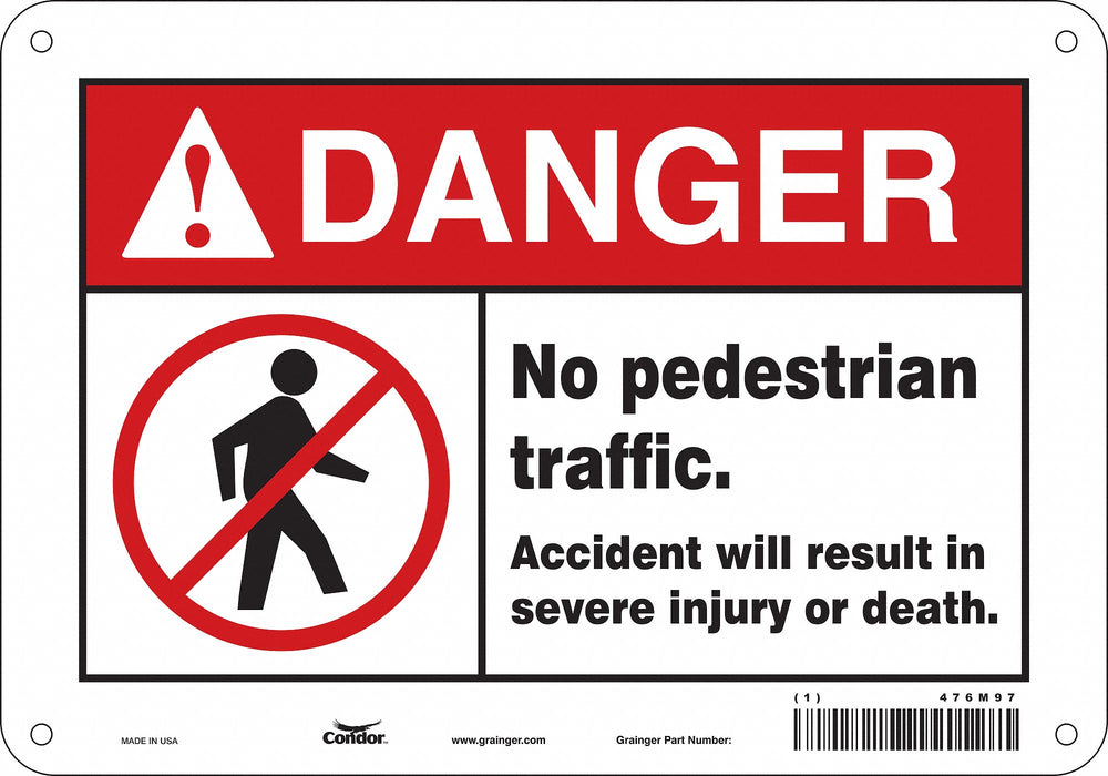 Safety Sign 7 inx10 in Polyethylene