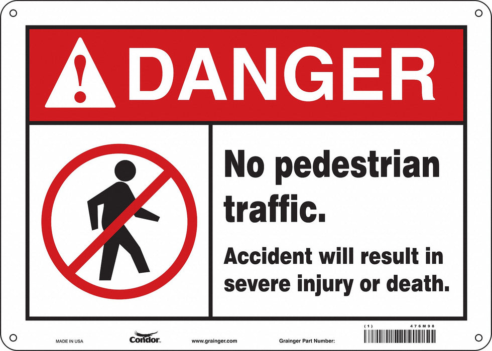 Safety Sign 10 inx14 in Polyethylene
