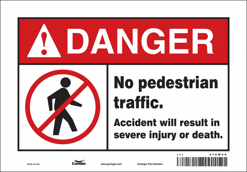 Safety Sign 7 inx10 in Vinyl