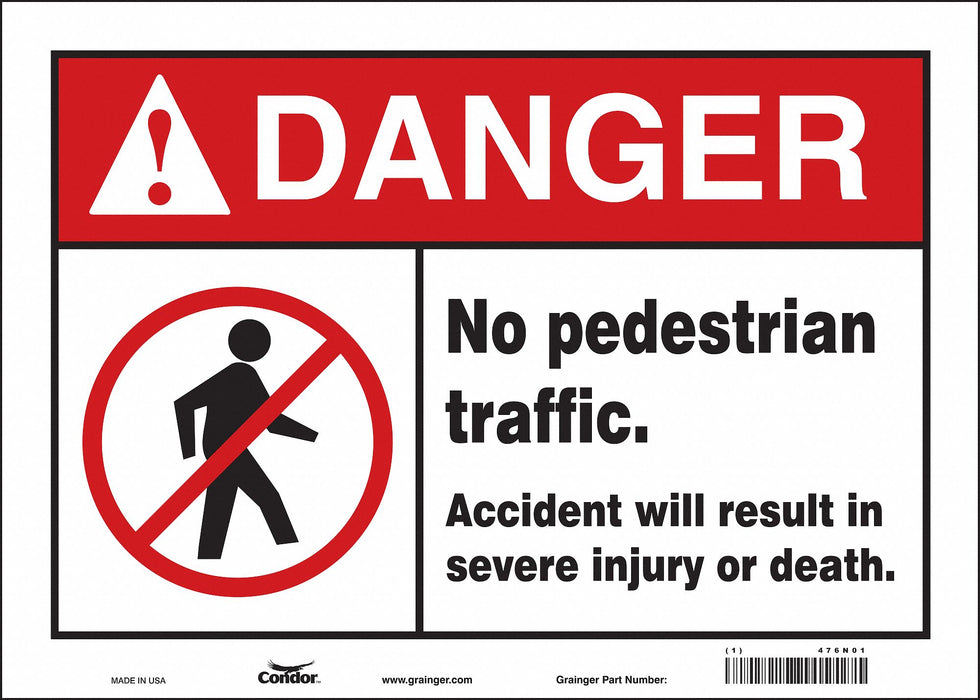 Safety Sign 10 inx14 in Vinyl