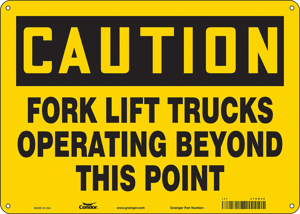 Safety Sign 10 inx14 in Polyethylene