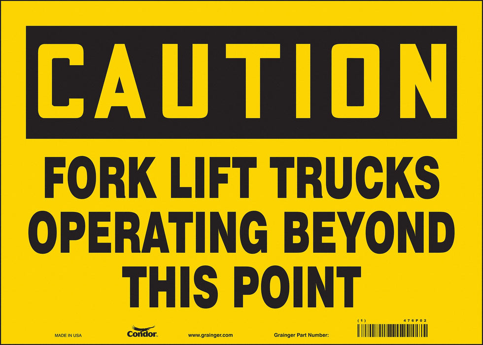 Safety Sign 10 inx14 in Vinyl