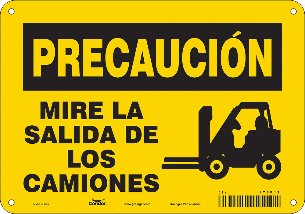 Safety Sign 7 in x 10 in Polyethylene