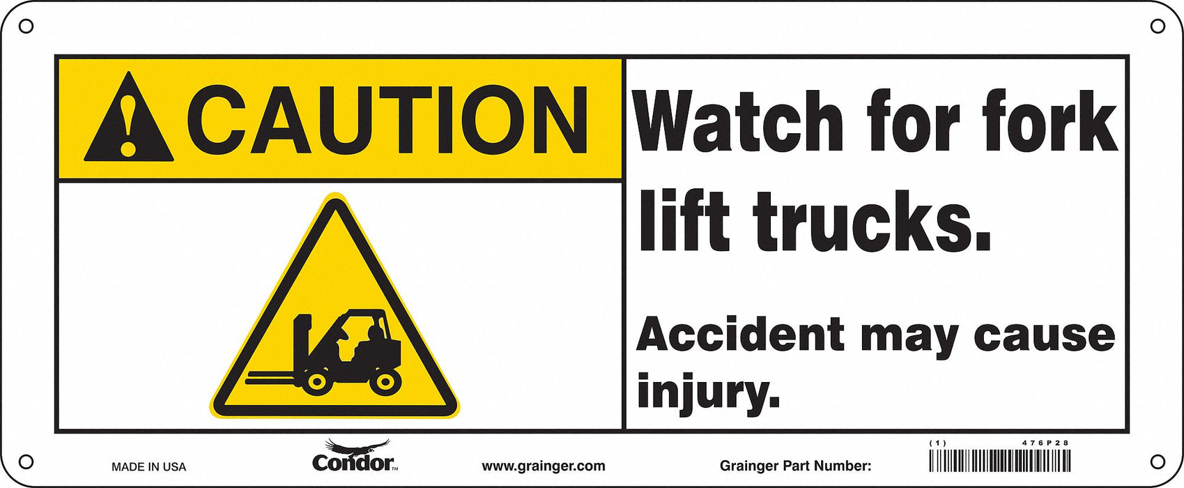 Safety Sign 7 in x 17 in Aluminum