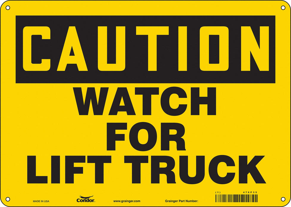 Safety Sign 10 inx14 in Polyethylene