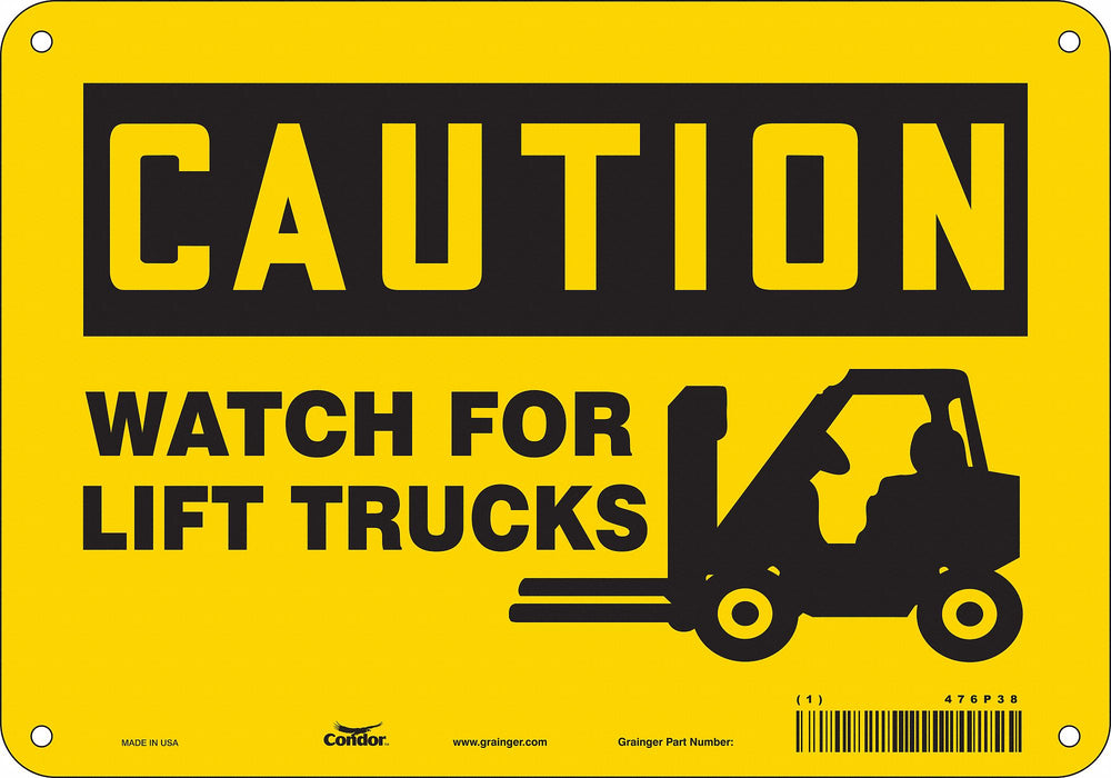 J6972 Safety Sign 7 in x 10 in Aluminum