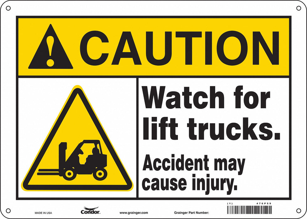 Safety Sign 10 in x 14 in Polyethylene