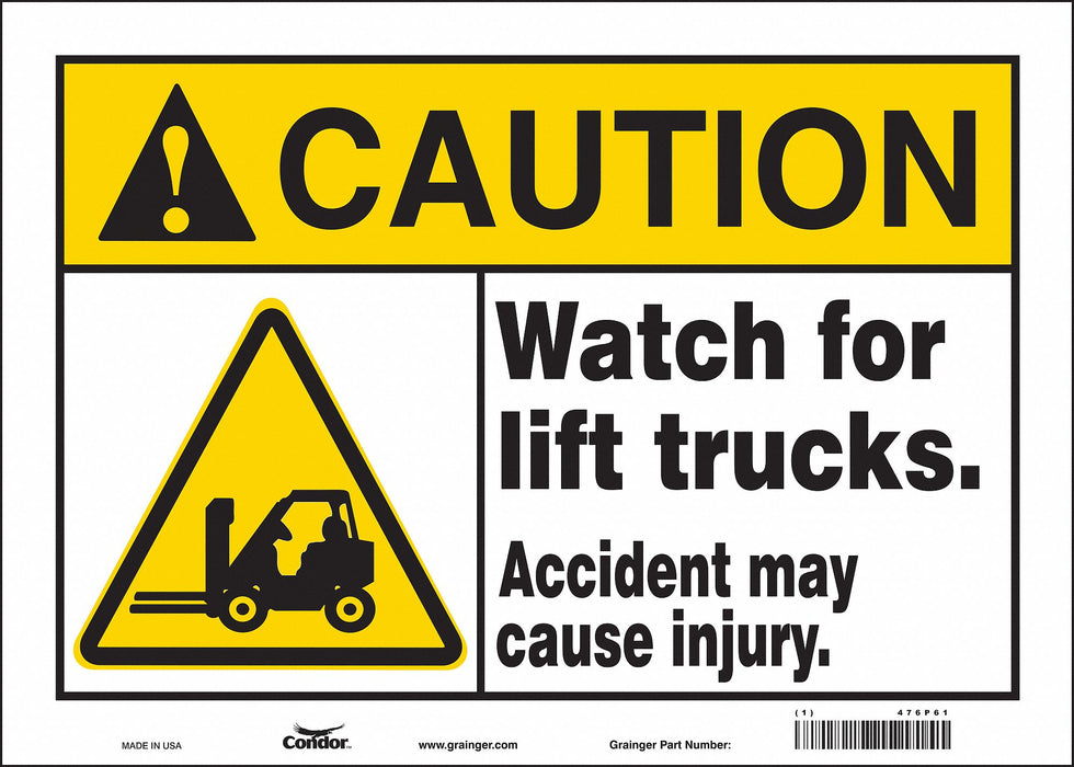 Safety Sign 10 in x 14 in Vinyl