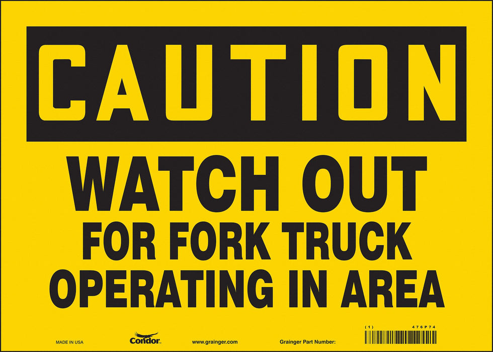 Safety Sign 10 inx14 in Vinyl