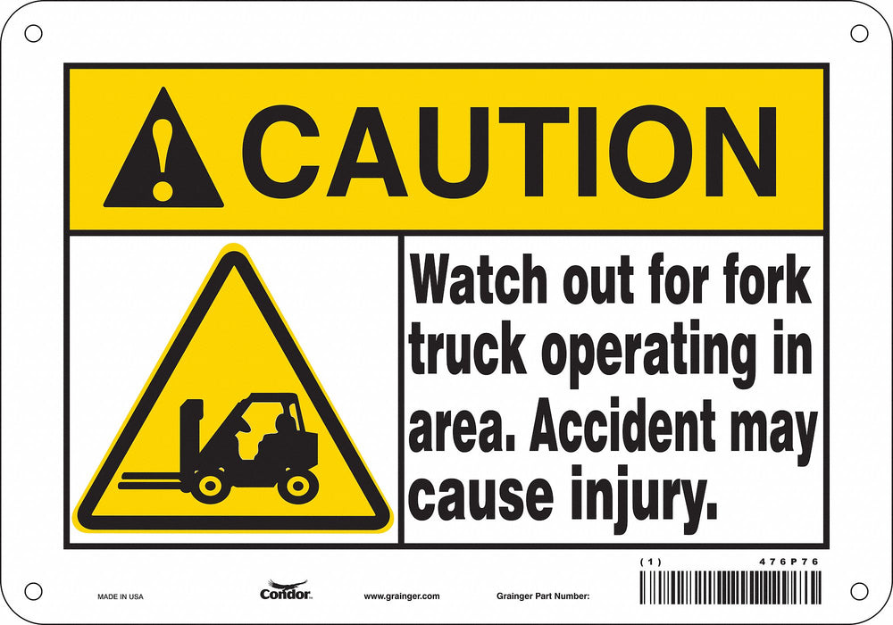 Safety Sign 7 in x 10 in Aluminum