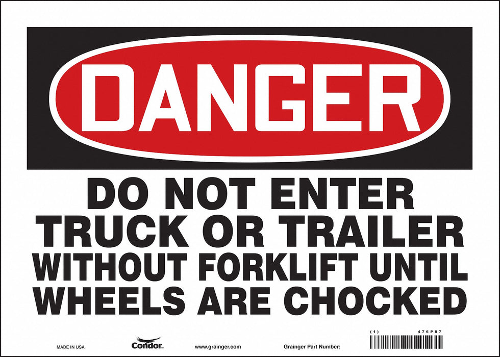Safety Sign 10 inx14 in Vinyl