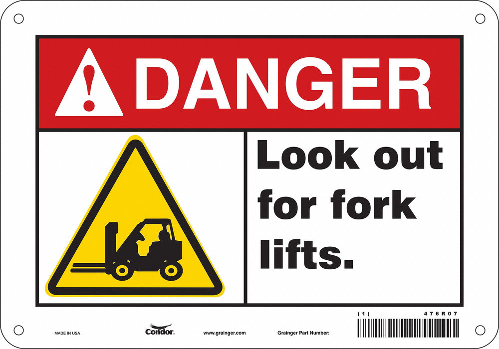 Safety Sign 7 in x 10 in Aluminum