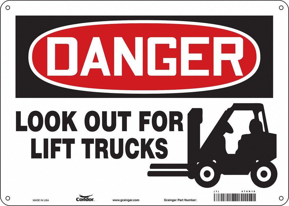 Safety Sign 10 inx14 in Polyethylene