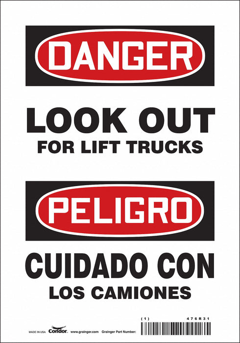 Safety Sign 10 in x 7 in Vinyl