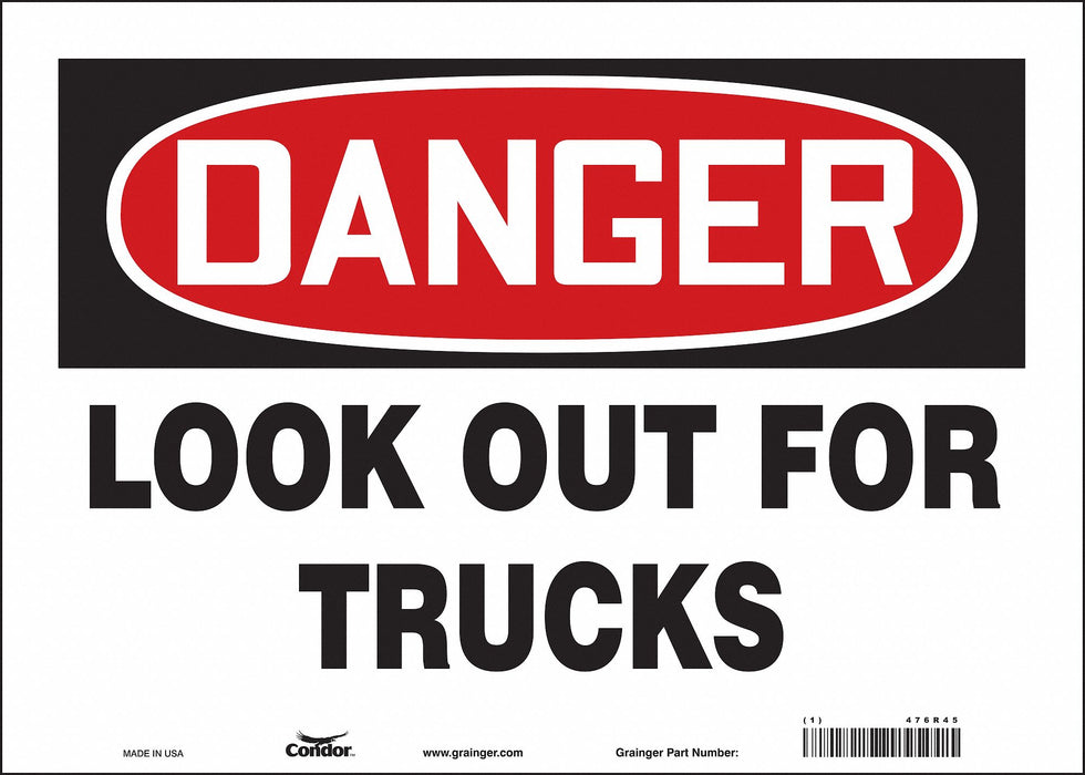 Safety Sign 10 inx14 in Vinyl