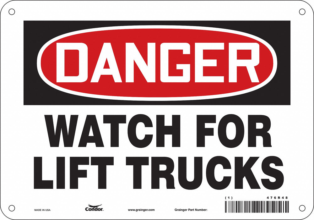 Safety Sign 7 in x 10 in Polyethylene