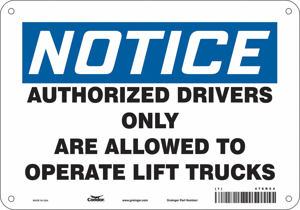 Safety Sign 7 inx10 in Polyethylene