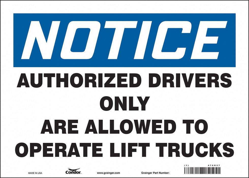 Safety Sign 10 inx14 in Vinyl