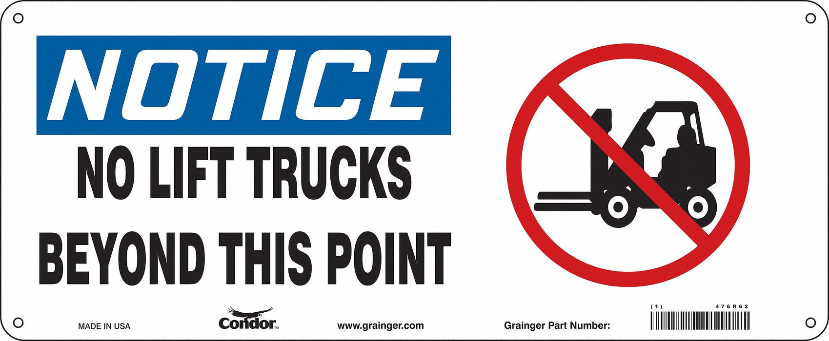 Safety Sign 7 in x 17 in Aluminum