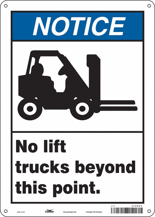 Safety Sign 14 inx10 in Polyethylene