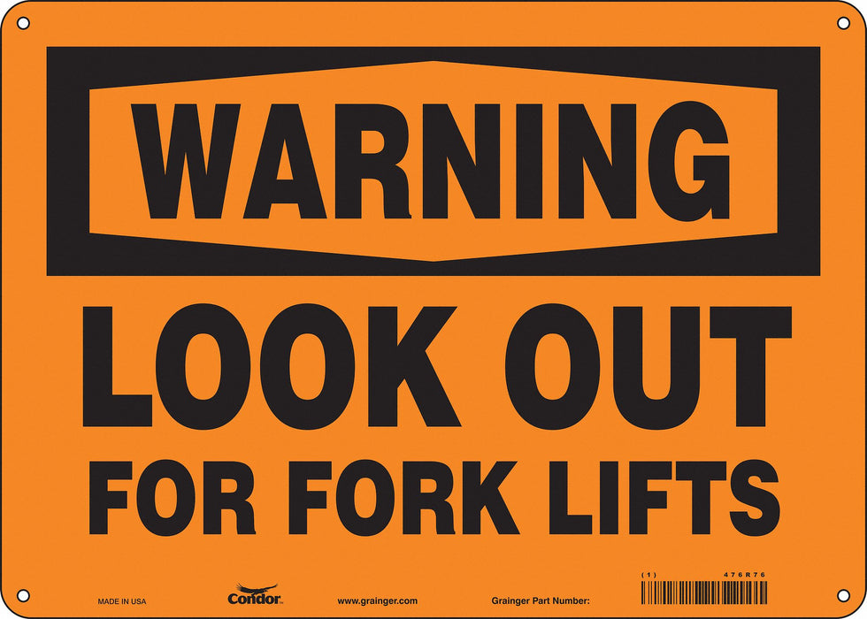 Safety Sign 10 inx14 in Polyethylene
