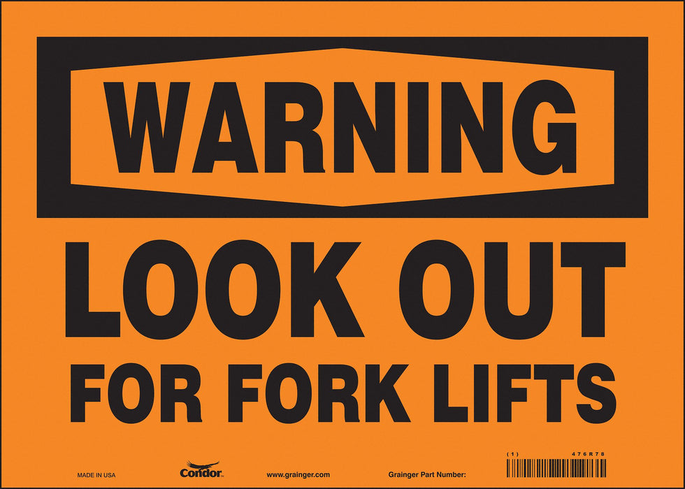 Safety Sign 10 inx14 in Vinyl