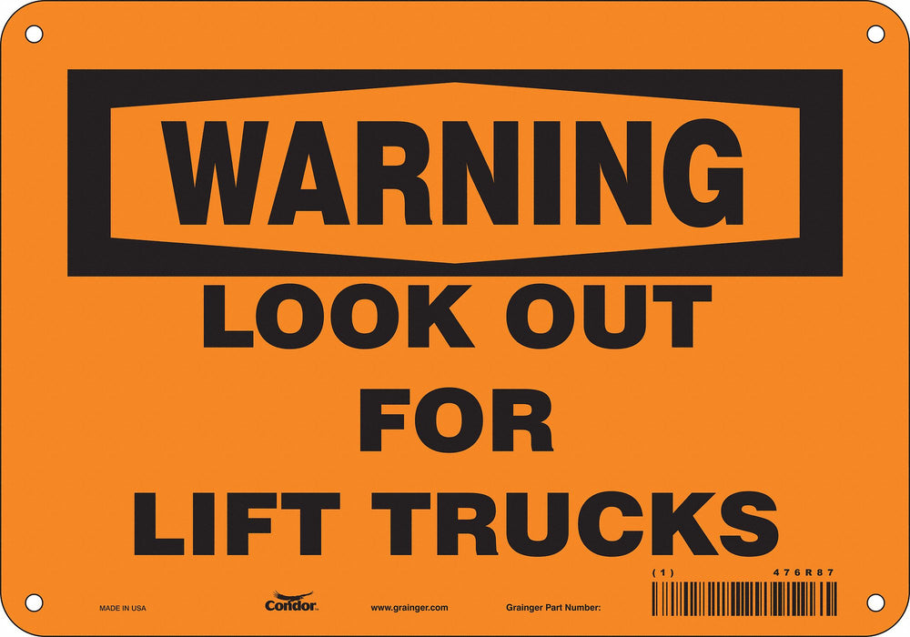 Safety Sign 7 in x 10 in Polyethylene