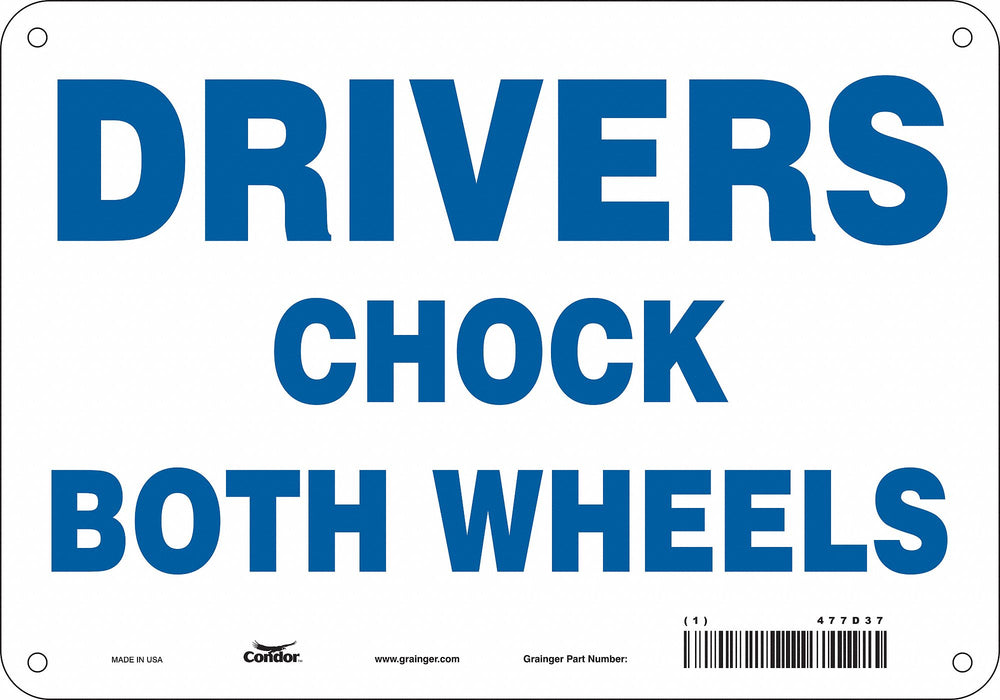 Safety Sign 7 in x 10 in Polyethylene