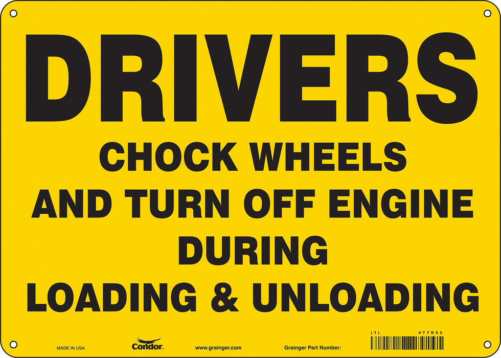Safety Sign 10 inx14 in Vinyl