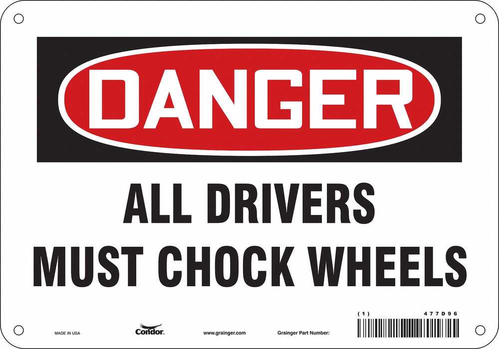 Safety Sign 7 in x 10 in Polyethylene