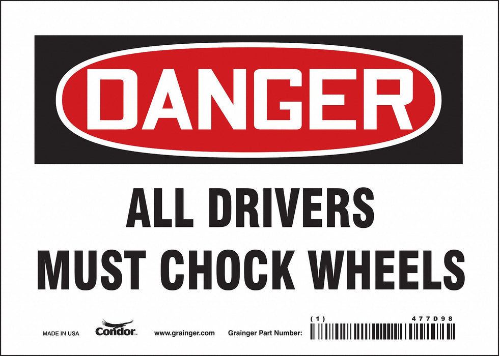 Safety Sign 5 in x 7 in Vinyl