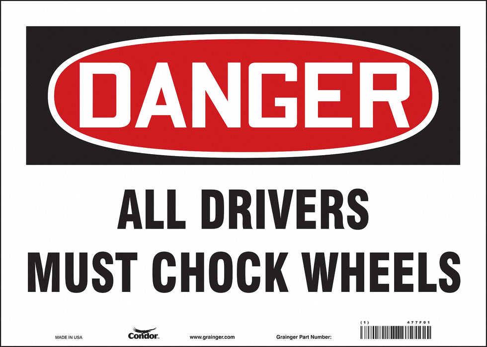 Safety Sign 10 in x 14 in Vinyl