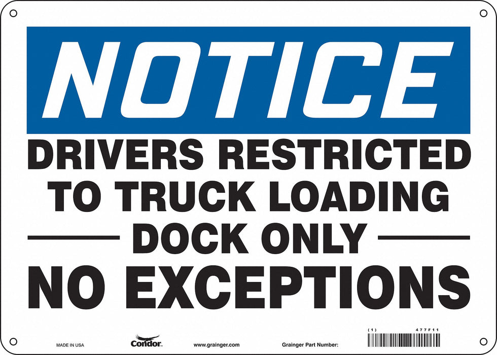 Safety Sign 10 inx14 in Polyethylene