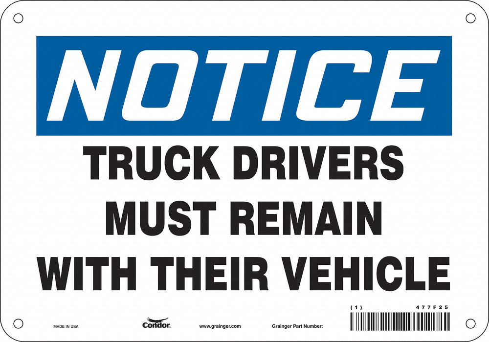 Safety Sign 7 in x 10 in Polyethylene