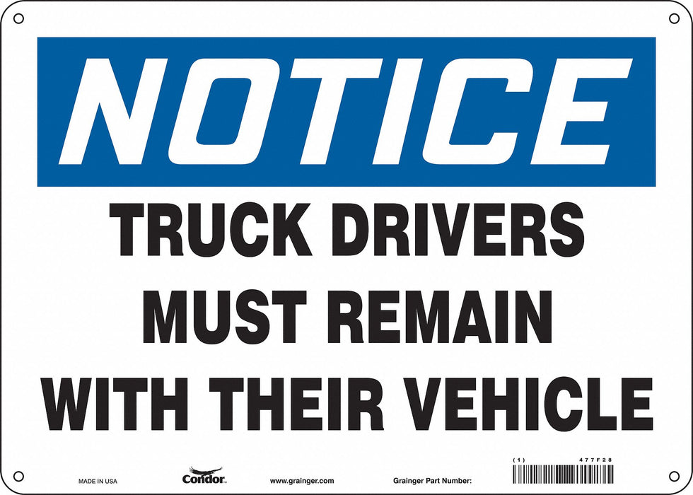Safety Sign 10 inx14 in Vinyl