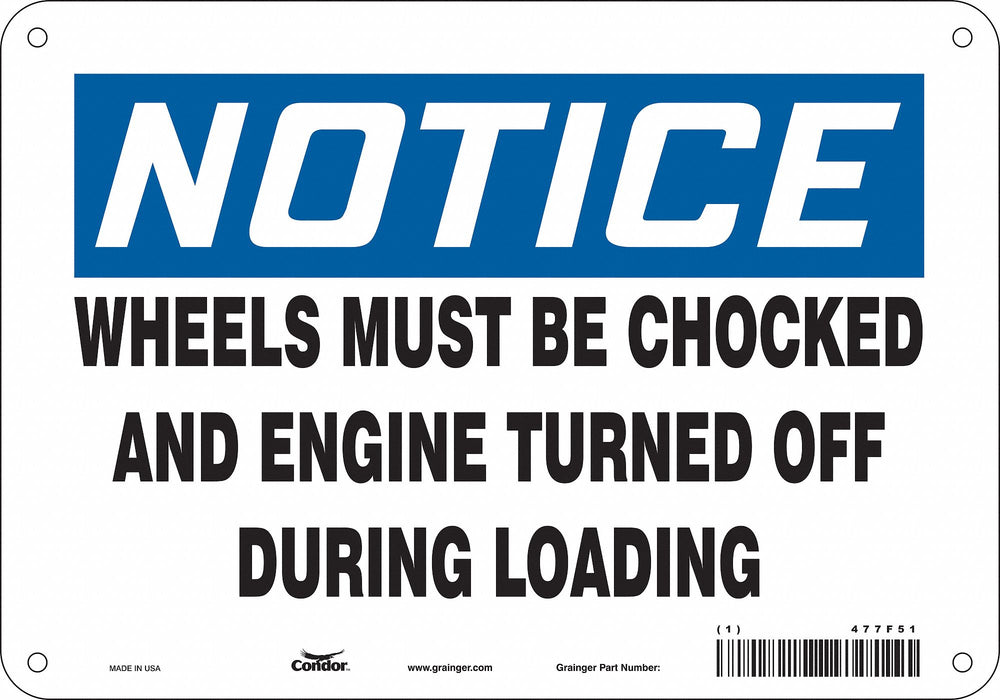 Safety Sign 7 in x 10 in Vinyl